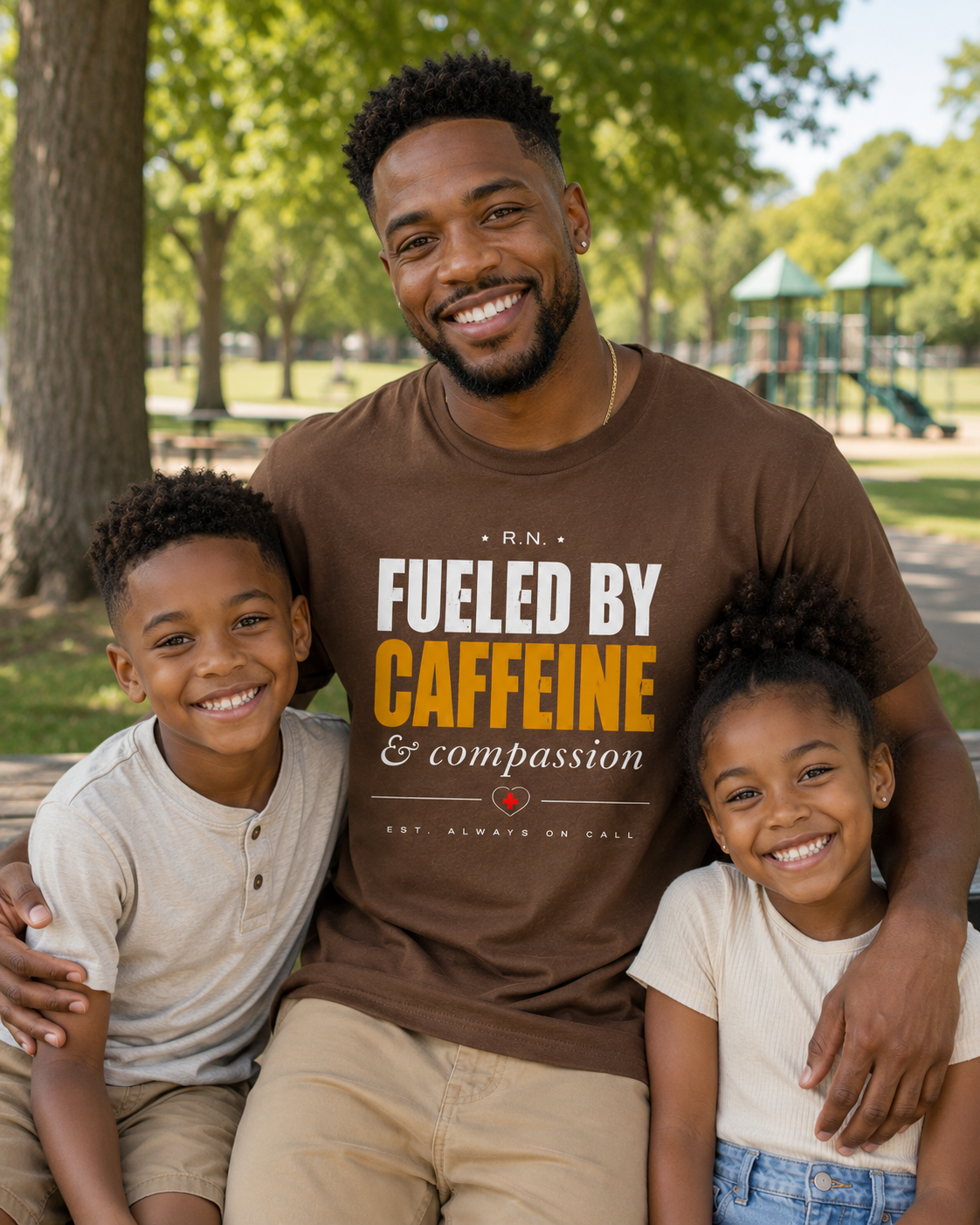 Fueled By Caffeine & Compassion™ Unisex Nurse Lifestyle T-Shirt