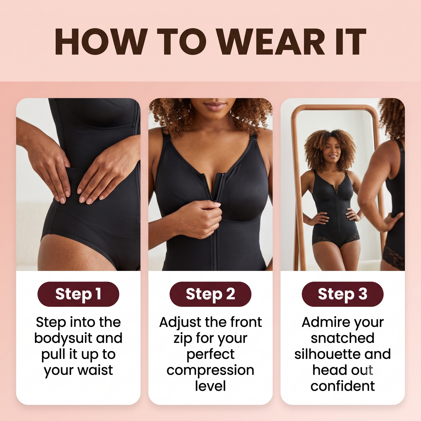Ventriq SculptFit™ Front-Zip Tummy Control Bodysuit