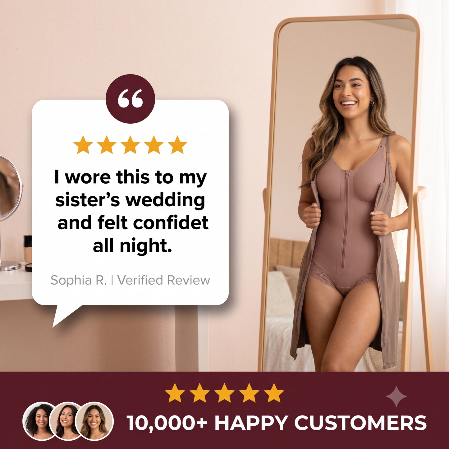 Ventriq SculptFit™ Front-Zip Tummy Control Bodysuit