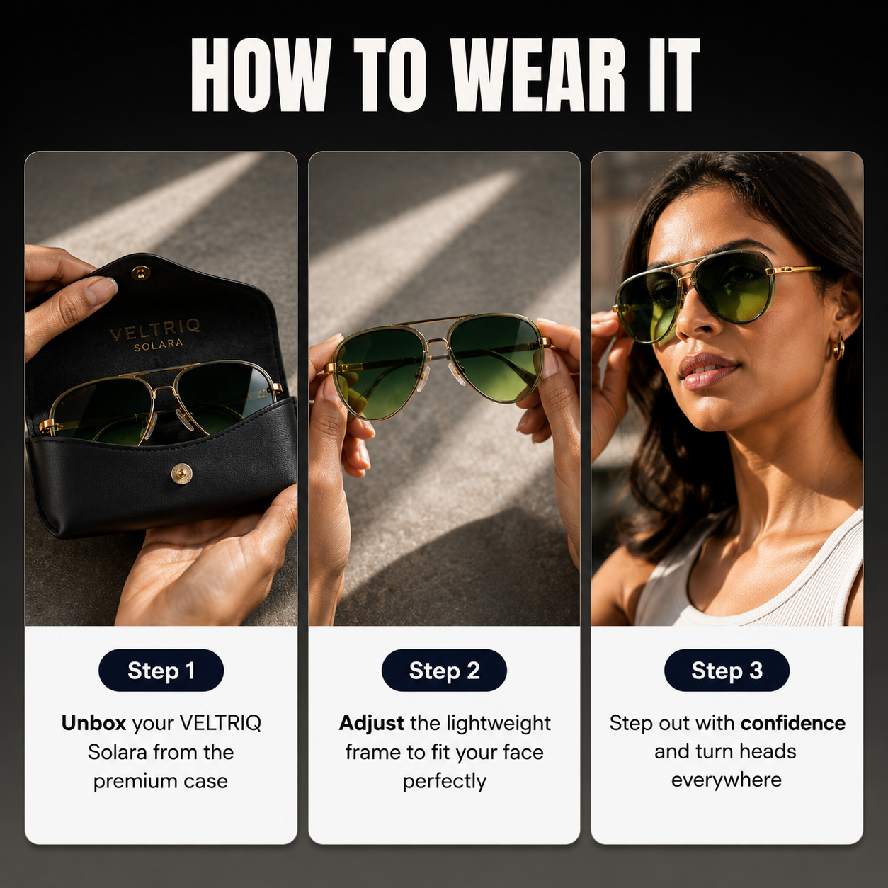 VELTRIQ SOLARA™ CLASSIC AVIATOR SUNGLASSES